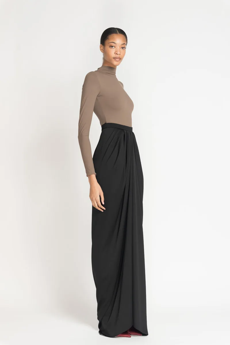 Stone Satin Crepe Sari Skirt