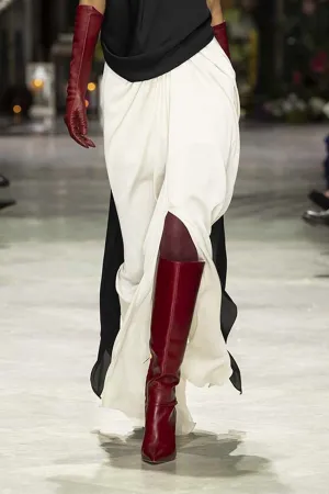 Stone Satin Crepe Sari Skirt
