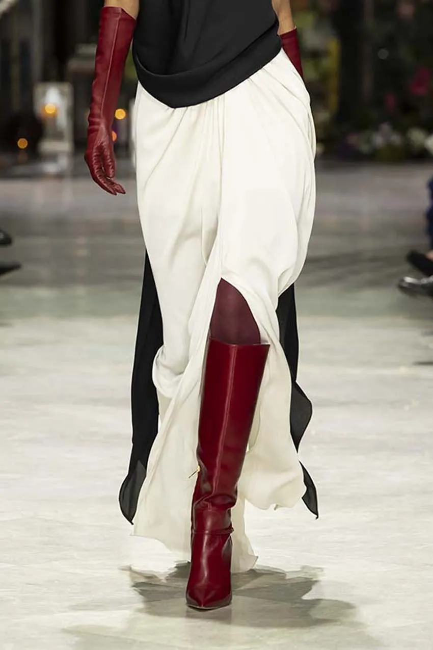 Stone Satin Crepe Sari Skirt