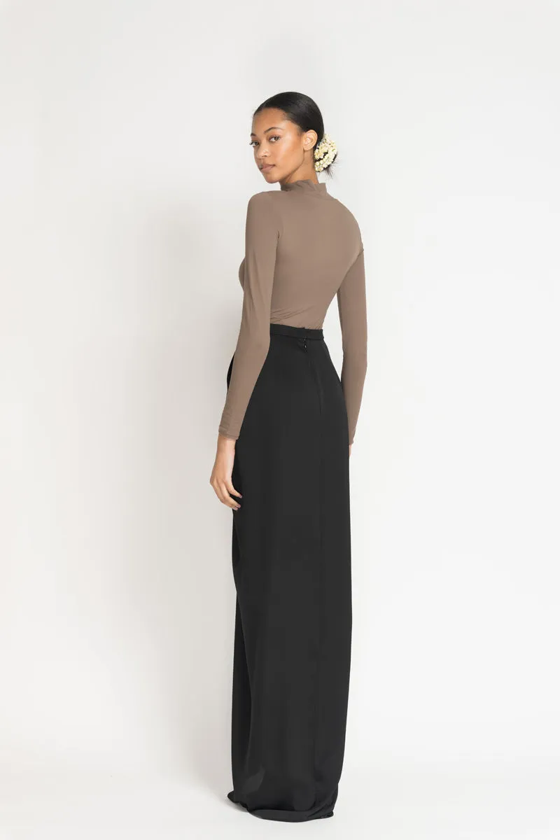 Stone Satin Crepe Sari Skirt
