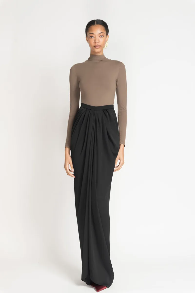 Stone Satin Crepe Sari Skirt