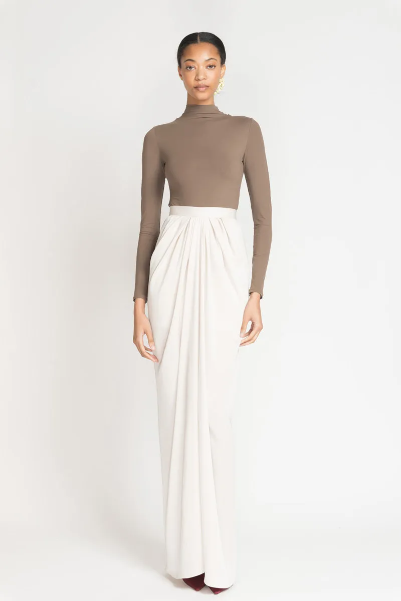 Stone Satin Crepe Sari Skirt