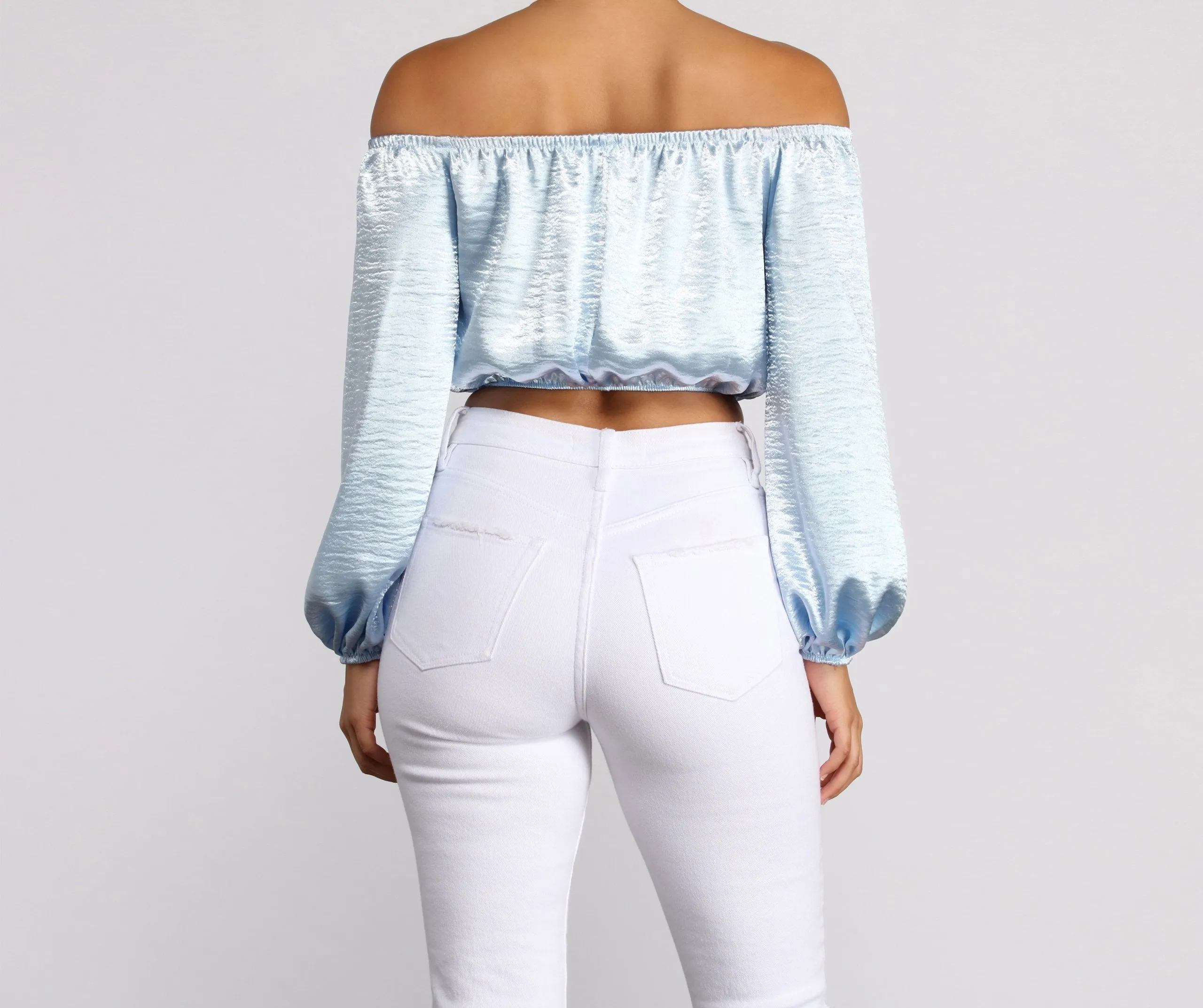 Stunning Sophistication Satin Crop Top