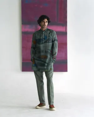 Summer Trouser Raahi Heavy Cotton Sage P102HK387 SuketDhir
