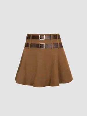 Sweet High Waist Pleated Skirt A-line Skirt