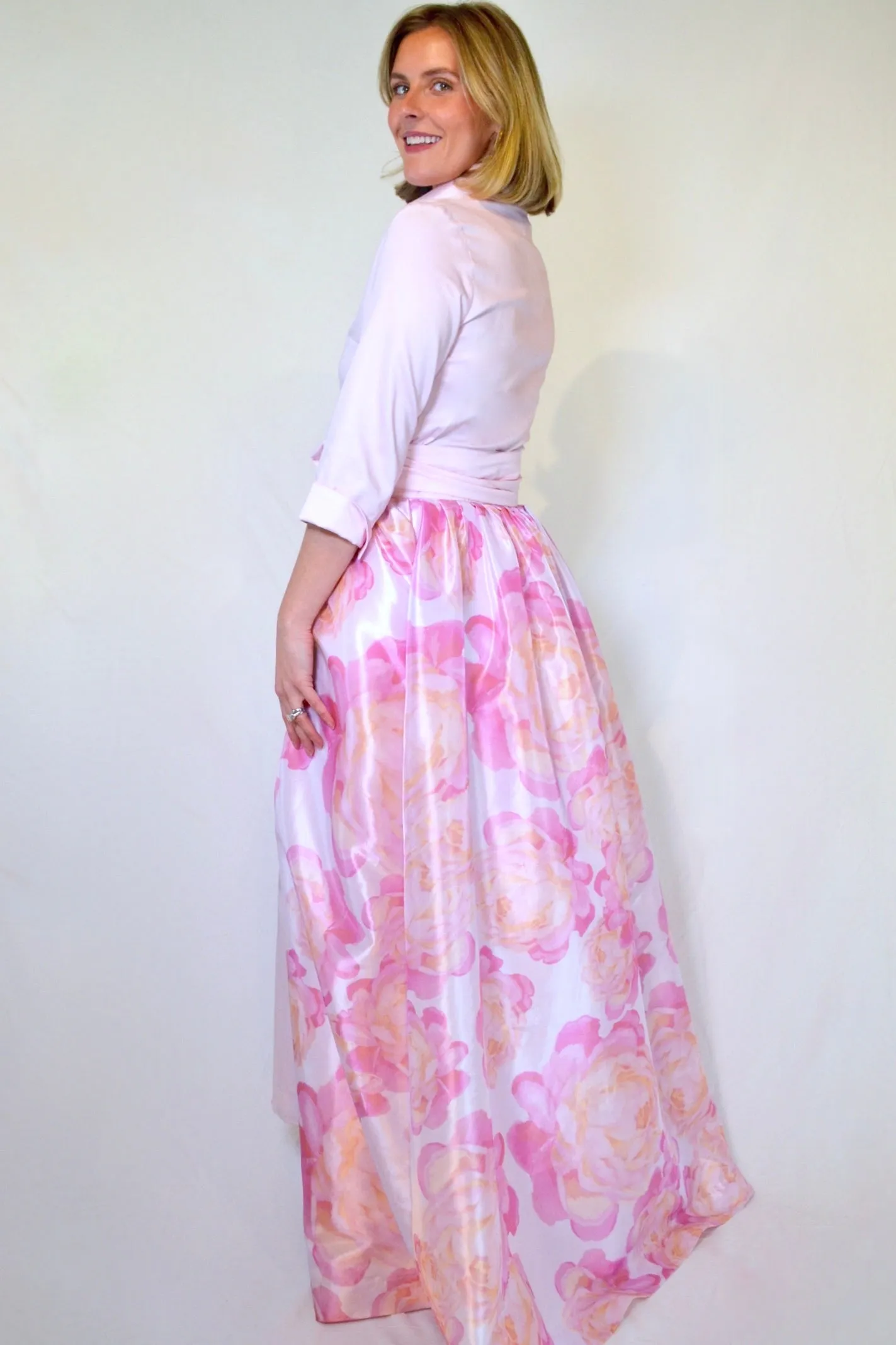 Taffeta Overskirt in Pink Peony