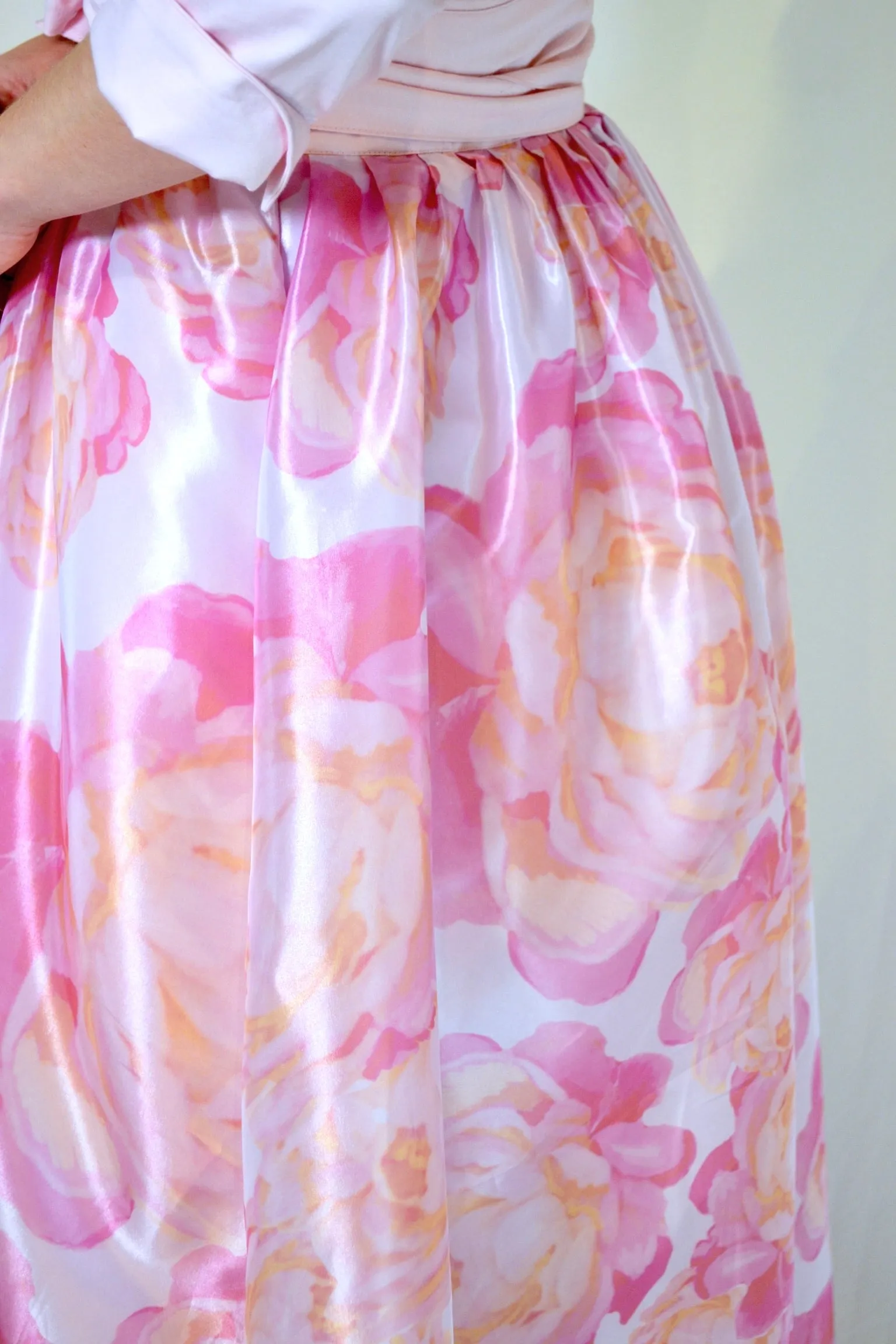 Taffeta Overskirt in Pink Peony