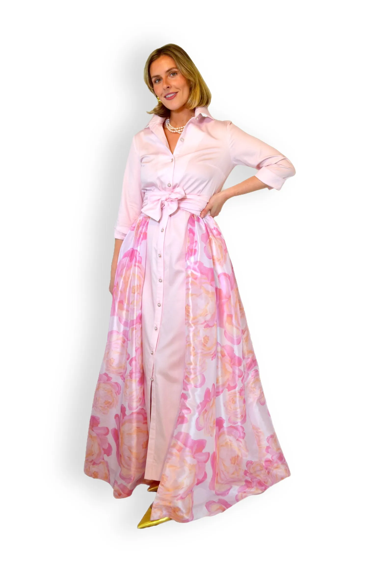 Taffeta Overskirt in Pink Peony