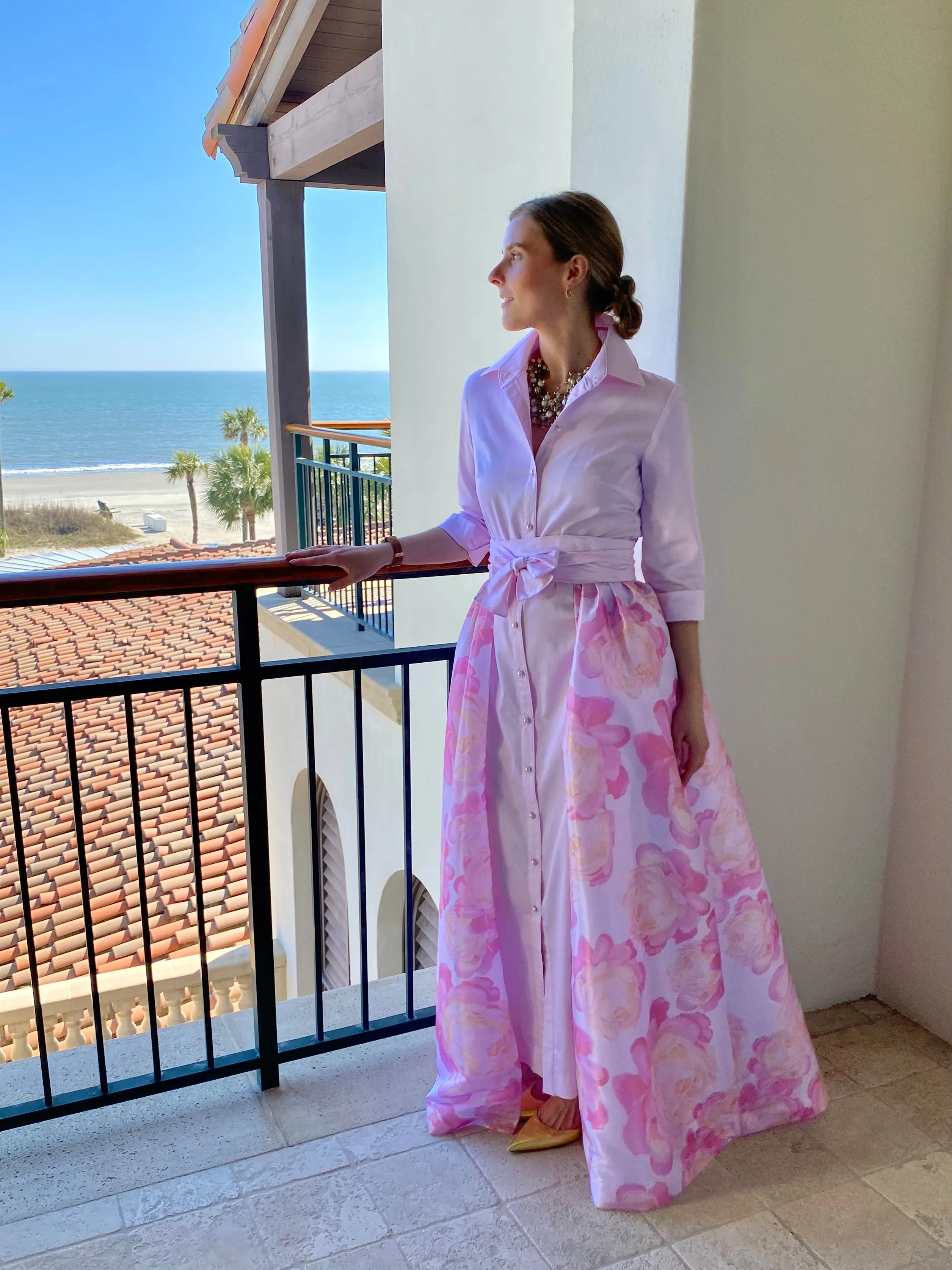 Taffeta Overskirt in Pink Peony