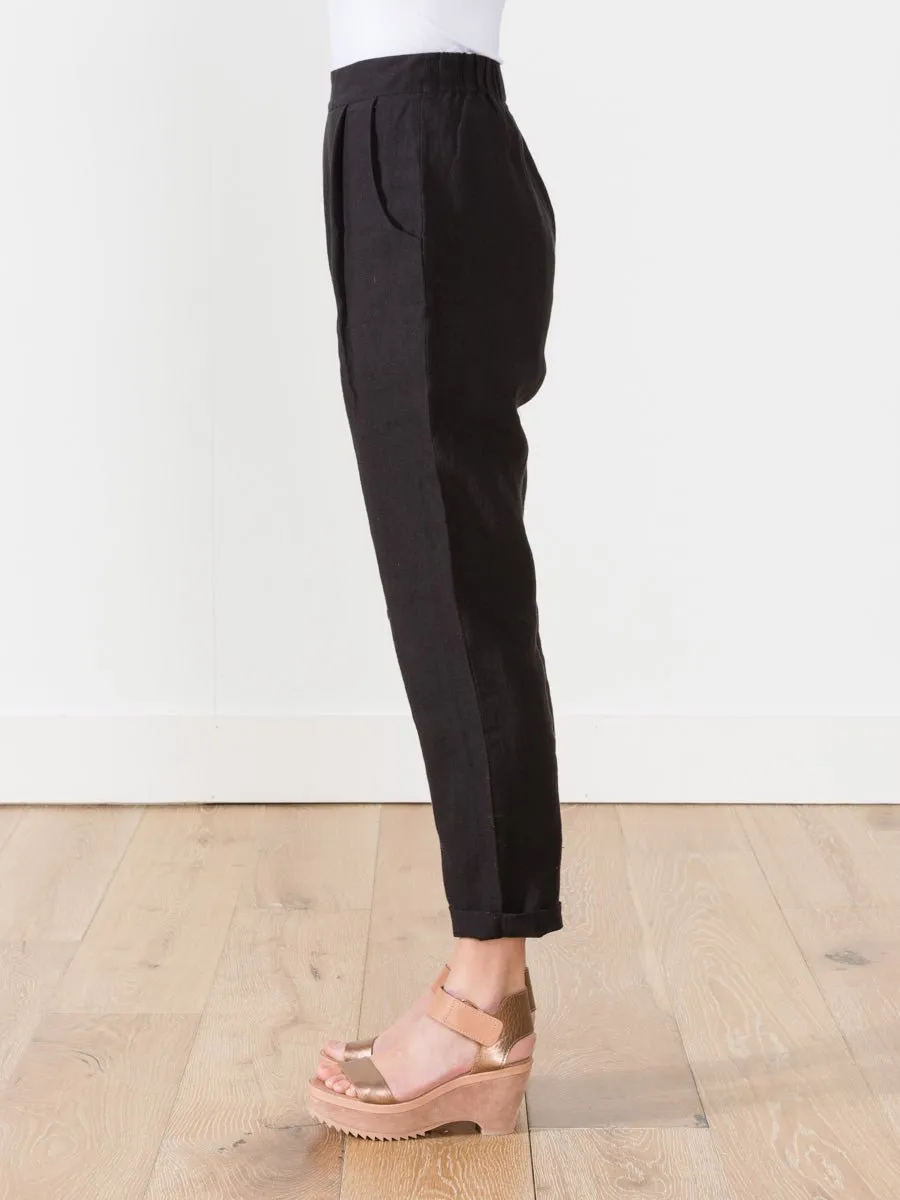tapered linen trousers