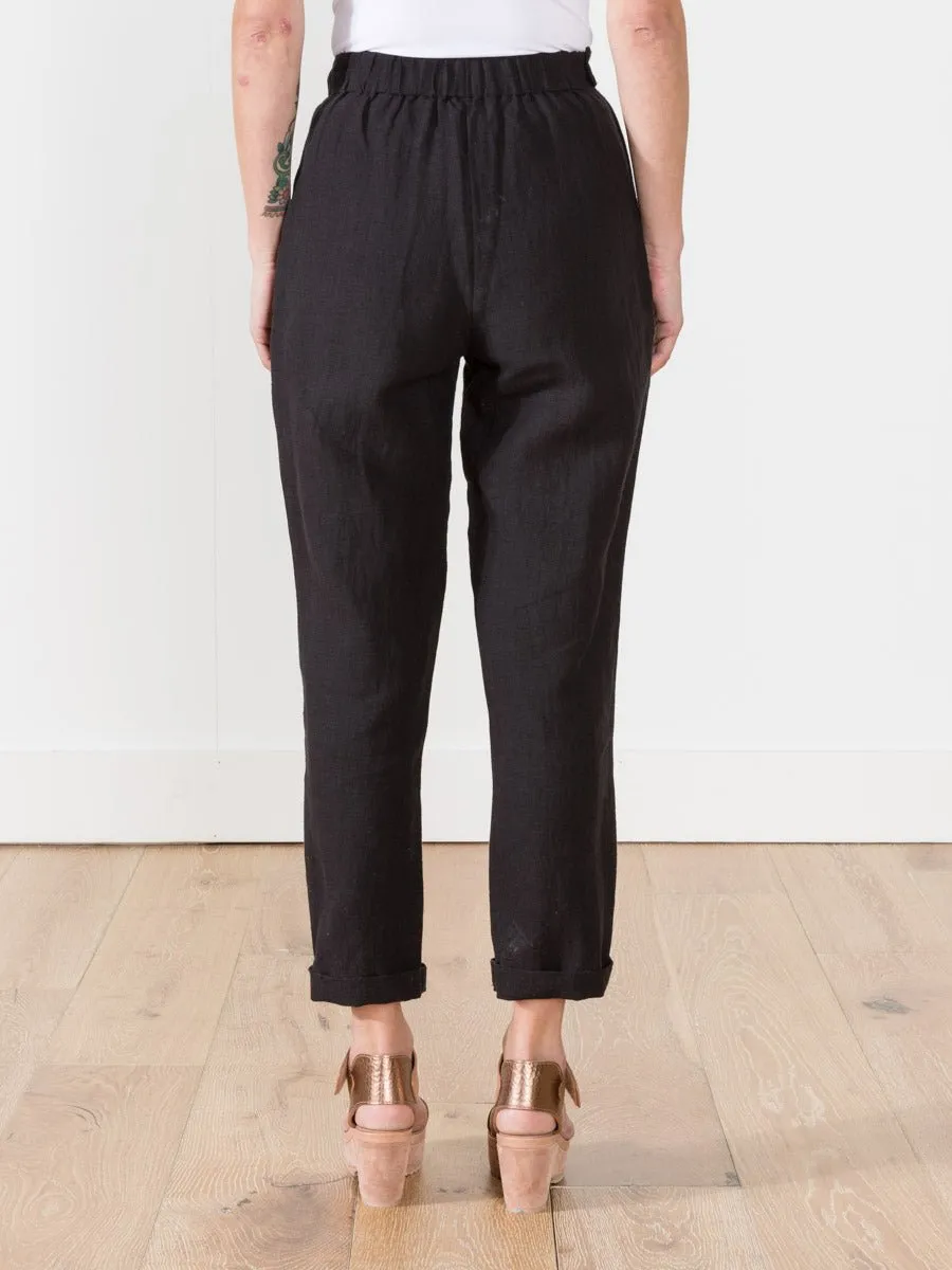 tapered linen trousers