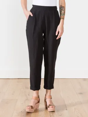 tapered linen trousers