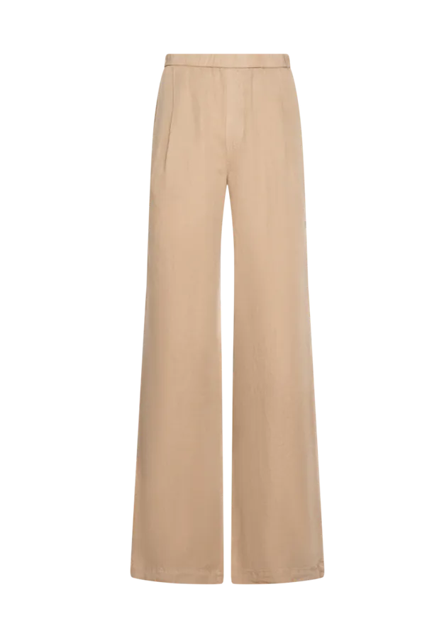 TASMIN NEW TAN LINEN VISCOSE TROUSERS