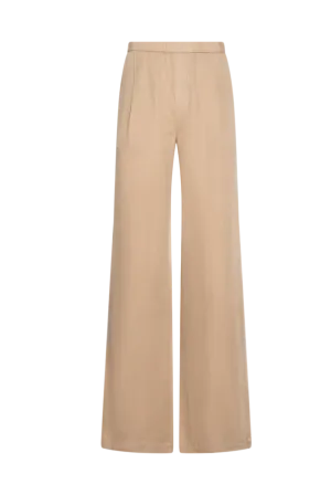 TASMIN NEW TAN LINEN VISCOSE TROUSERS