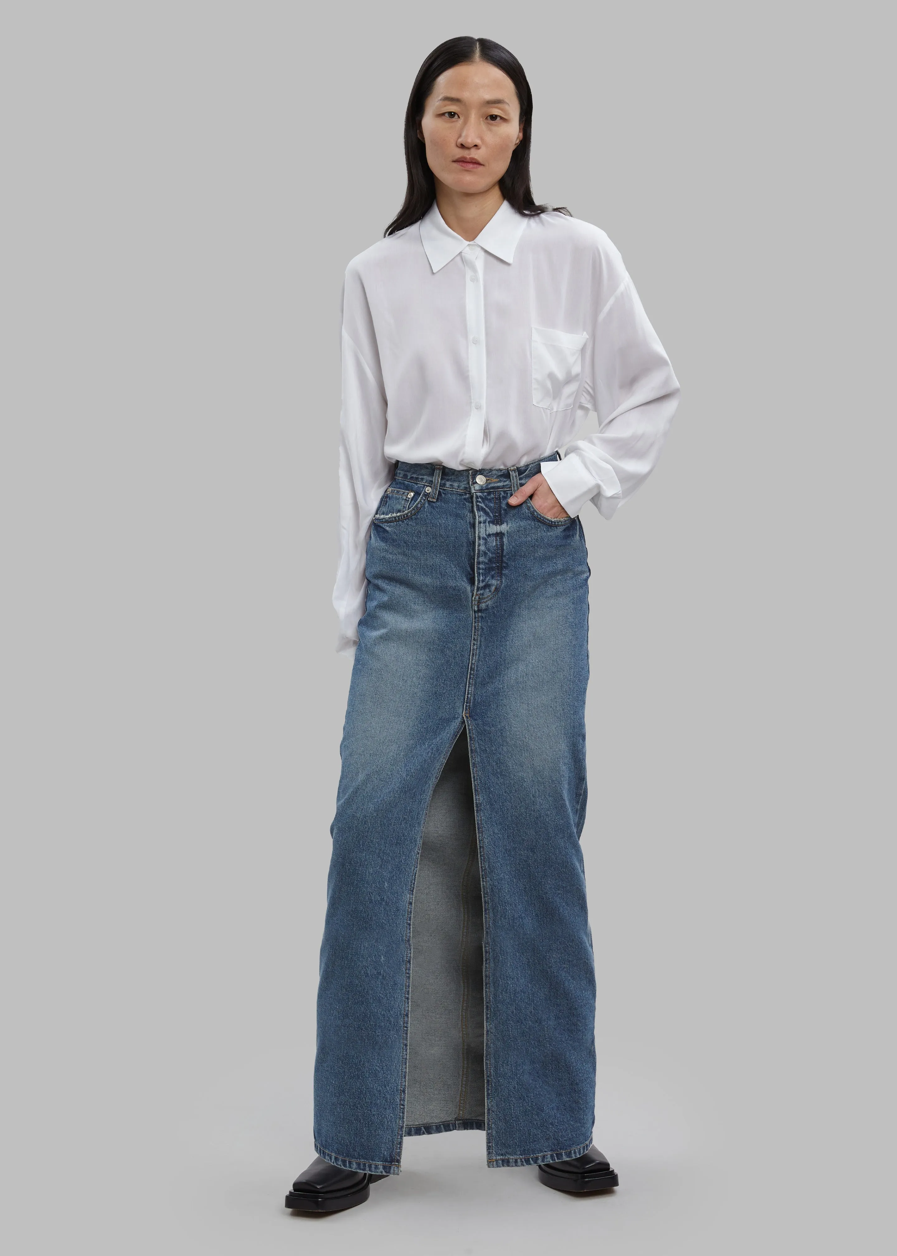 Texas Denim Pencil Skirt - Medium Wash