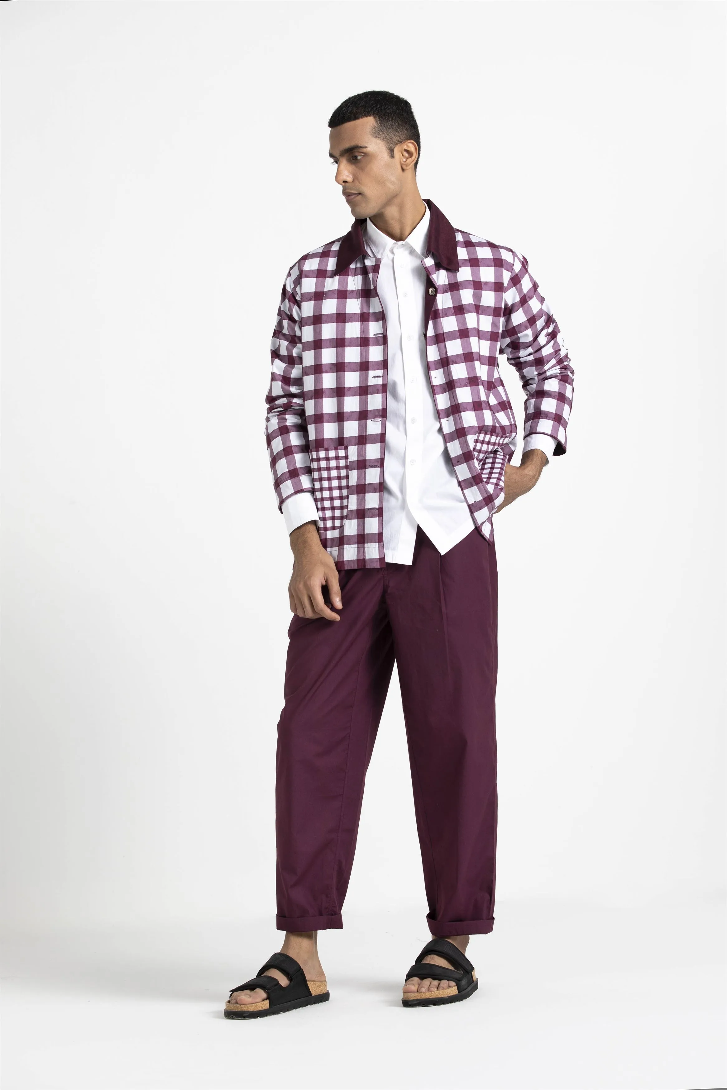 THREE   -   Twill Trousers Wine