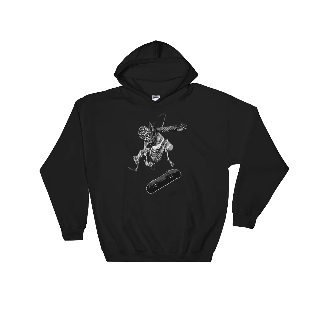 Tibetan Monk Doing Kick Flip Pullover Hoodie