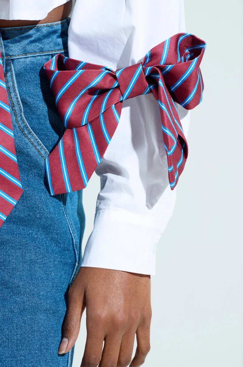 TIED TO YOU BUTTON DOWN BLOUSE