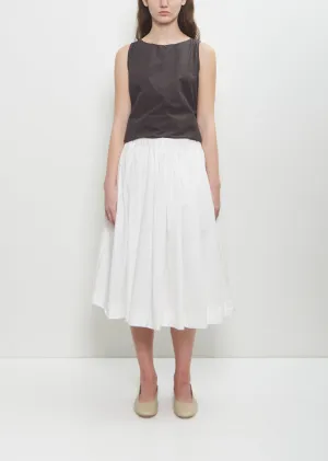 Tissue Cotton Pleated Short Skirt — Milk