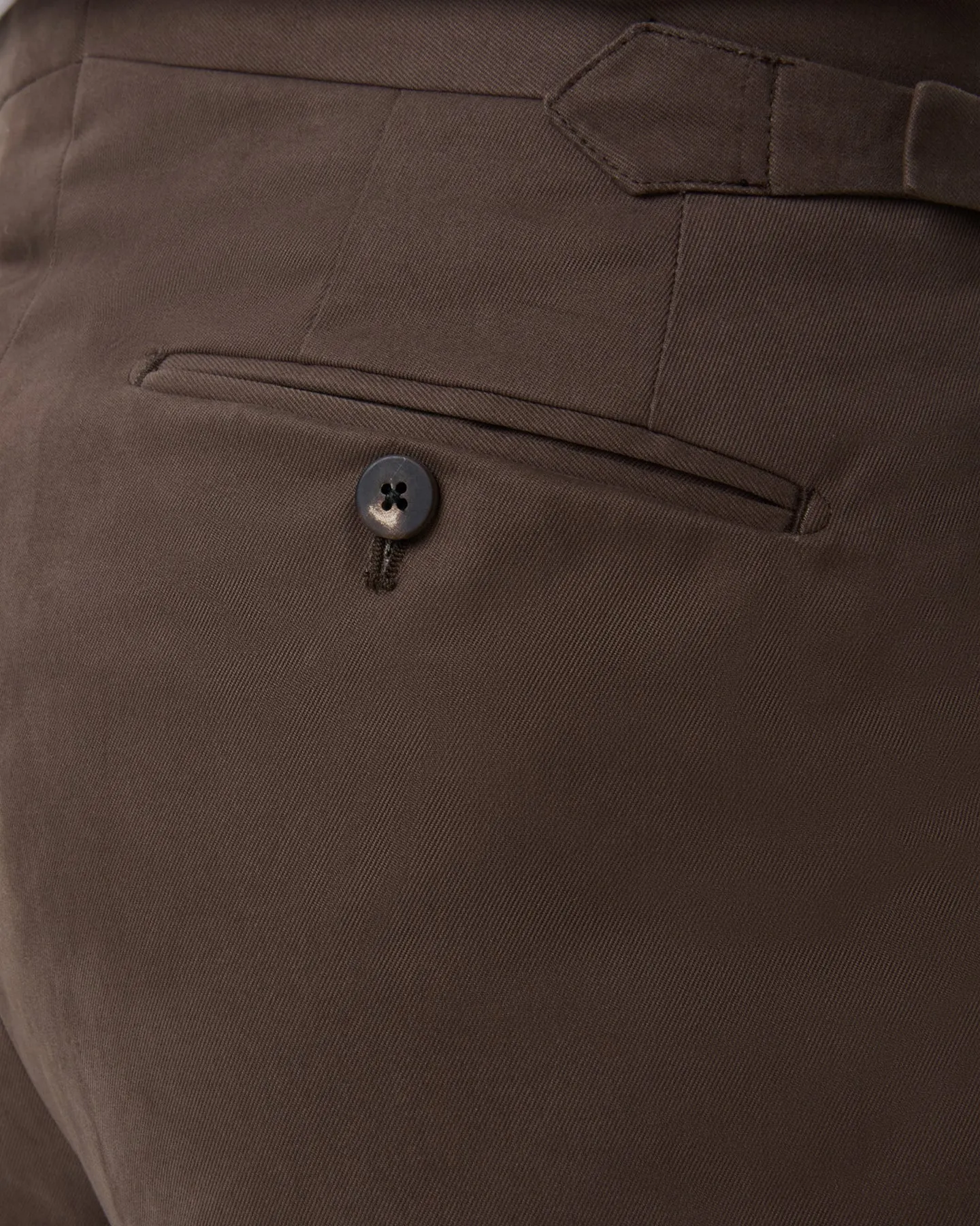 Tobacco Single Pleat Cotton Drill Trousers