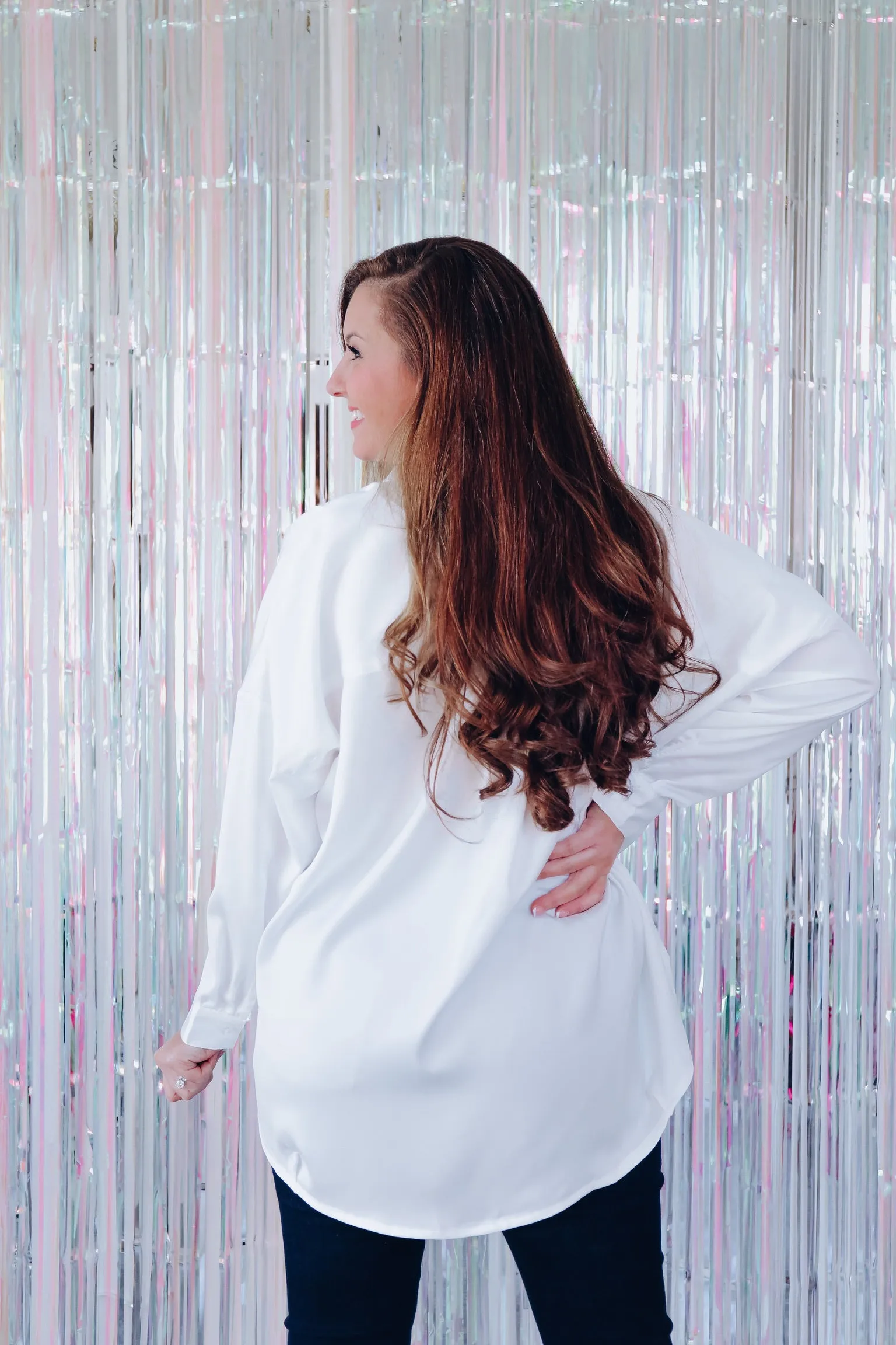 Tried And True Satin V-Neck Tunic - Ivory