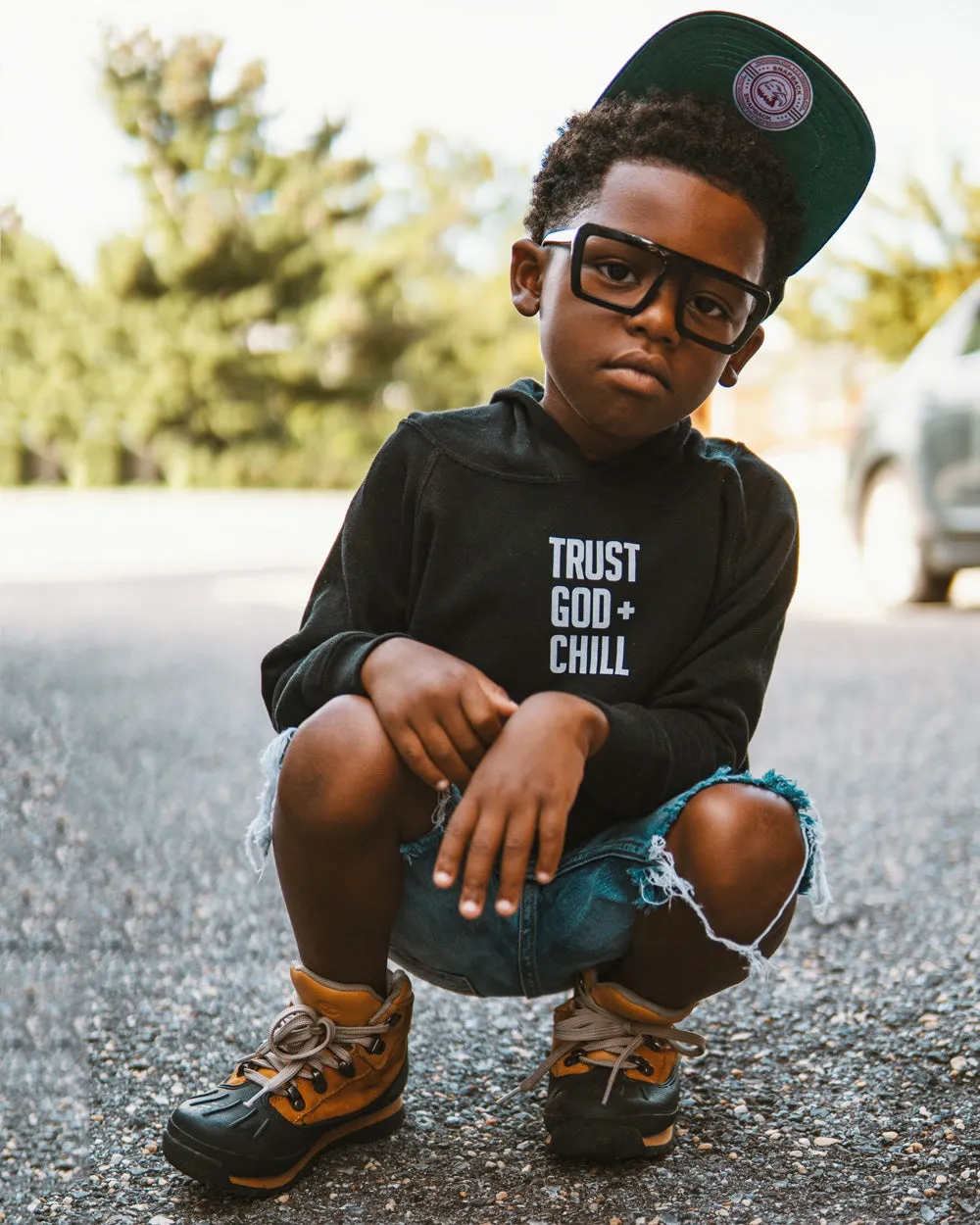 Trust God   Chill Kids Hoodie