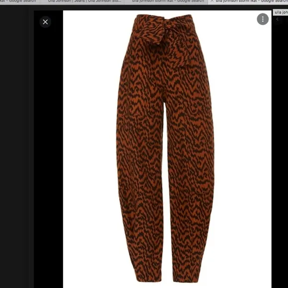 Ulla Johnson storm Ikat zebra pants sz 2 black brown