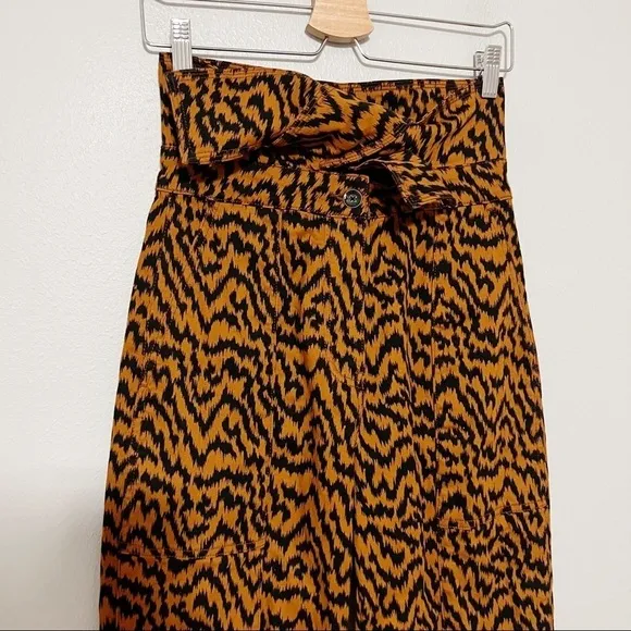 Ulla Johnson storm Ikat zebra pants sz 2 black brown