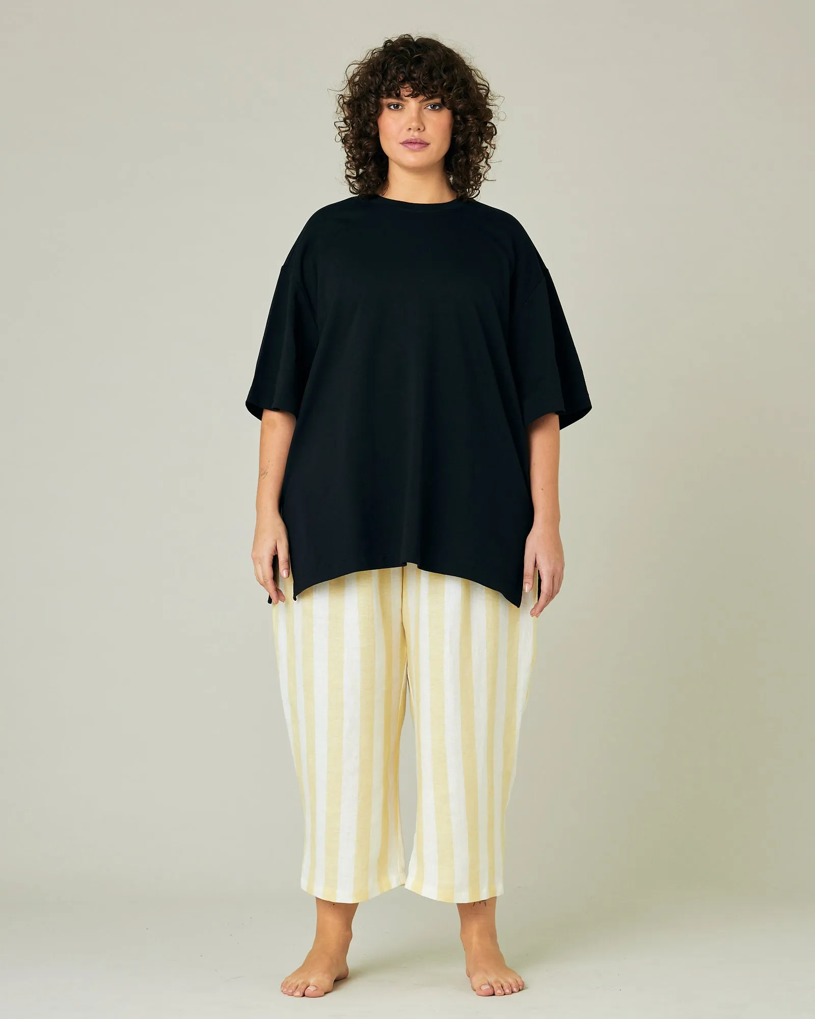 Ultimate PJ Trousers Lemon Stripe Linen