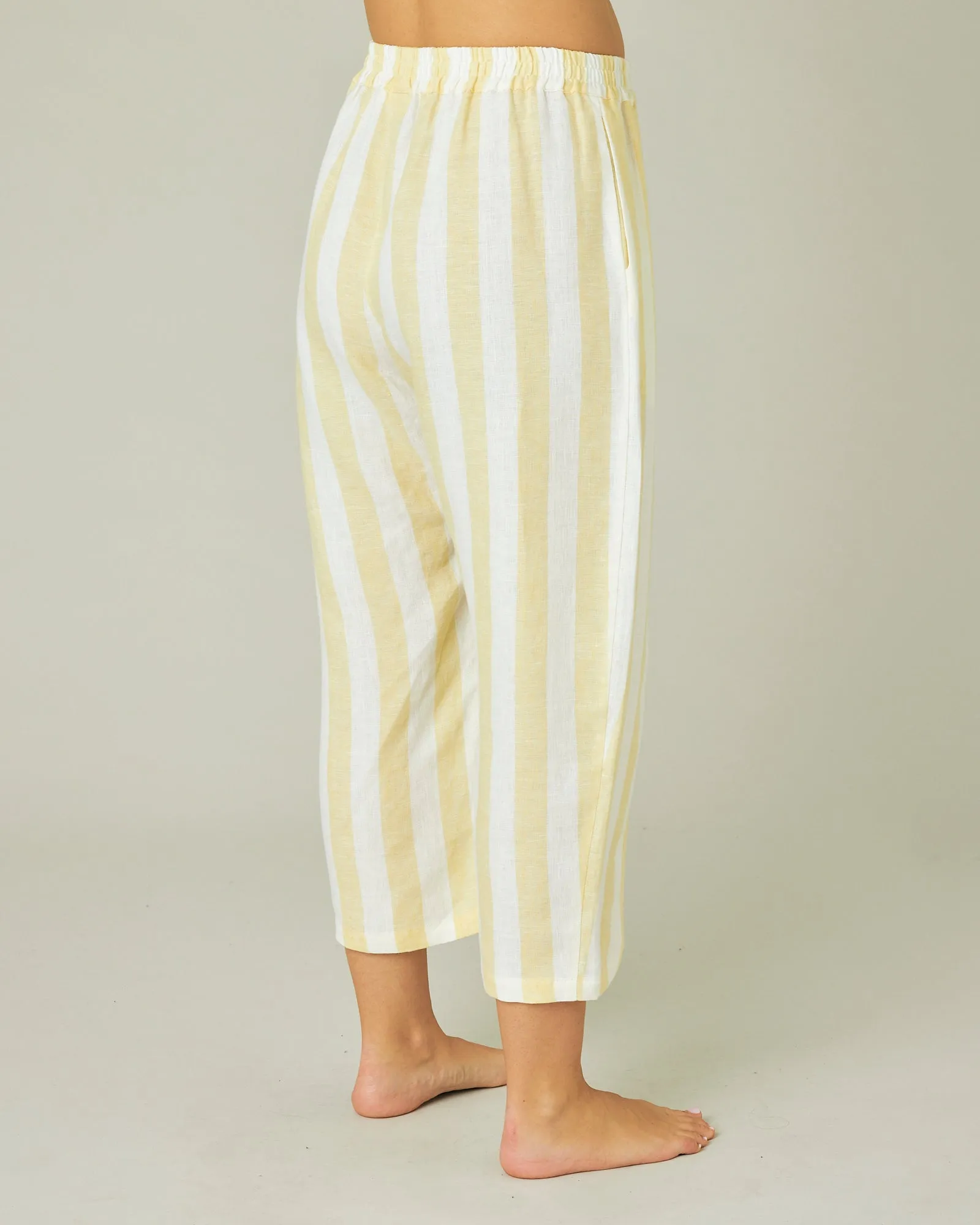 Ultimate PJ Trousers Lemon Stripe Linen
