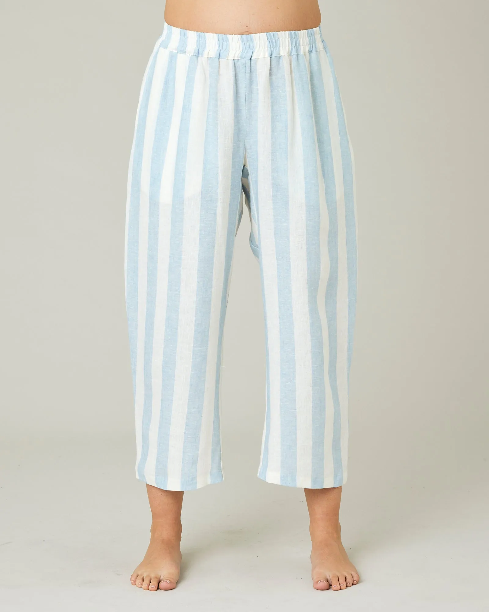 Ultimate PJ Trousers Sky Blue Stripe Linen