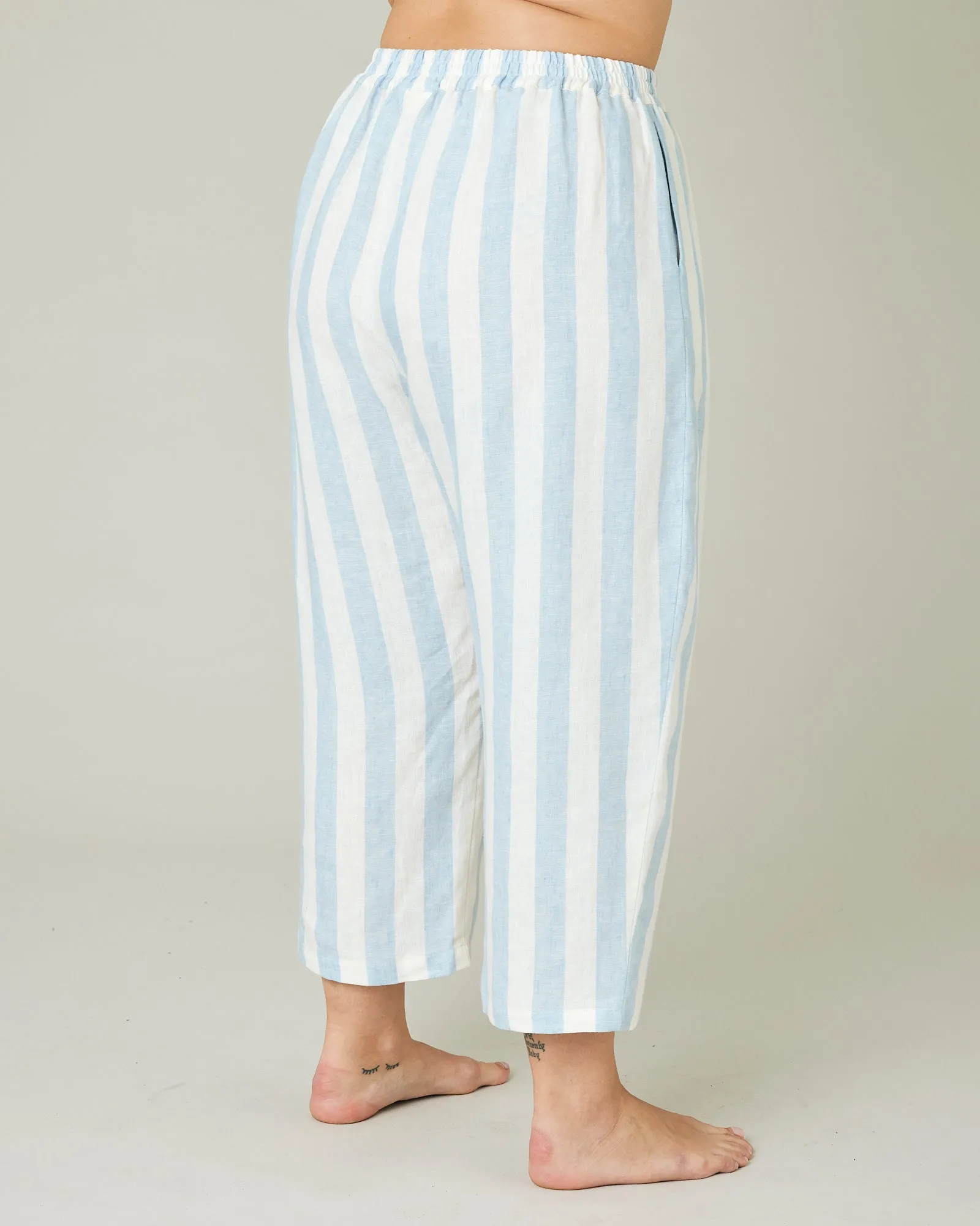 Ultimate PJ Trousers Sky Blue Stripe Linen