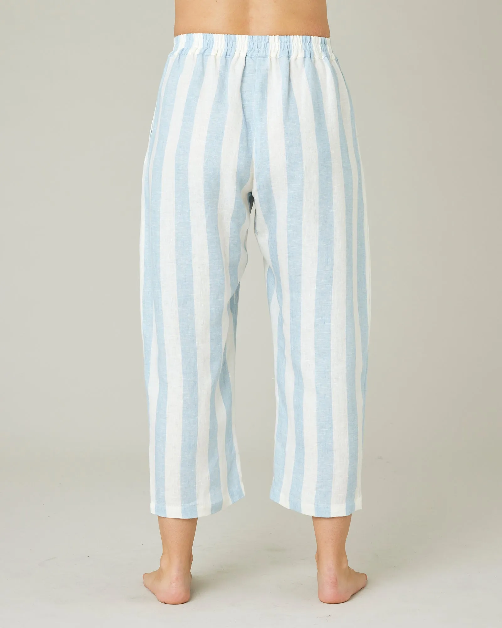 Ultimate PJ Trousers Sky Blue Stripe Linen