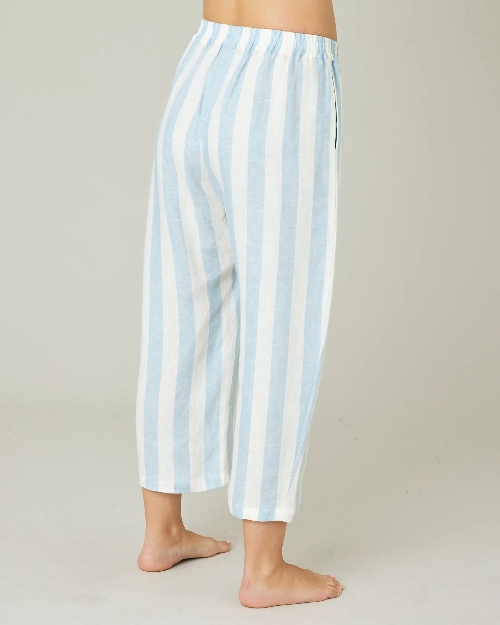 Ultimate PJ Trousers Sky Blue Stripe Linen