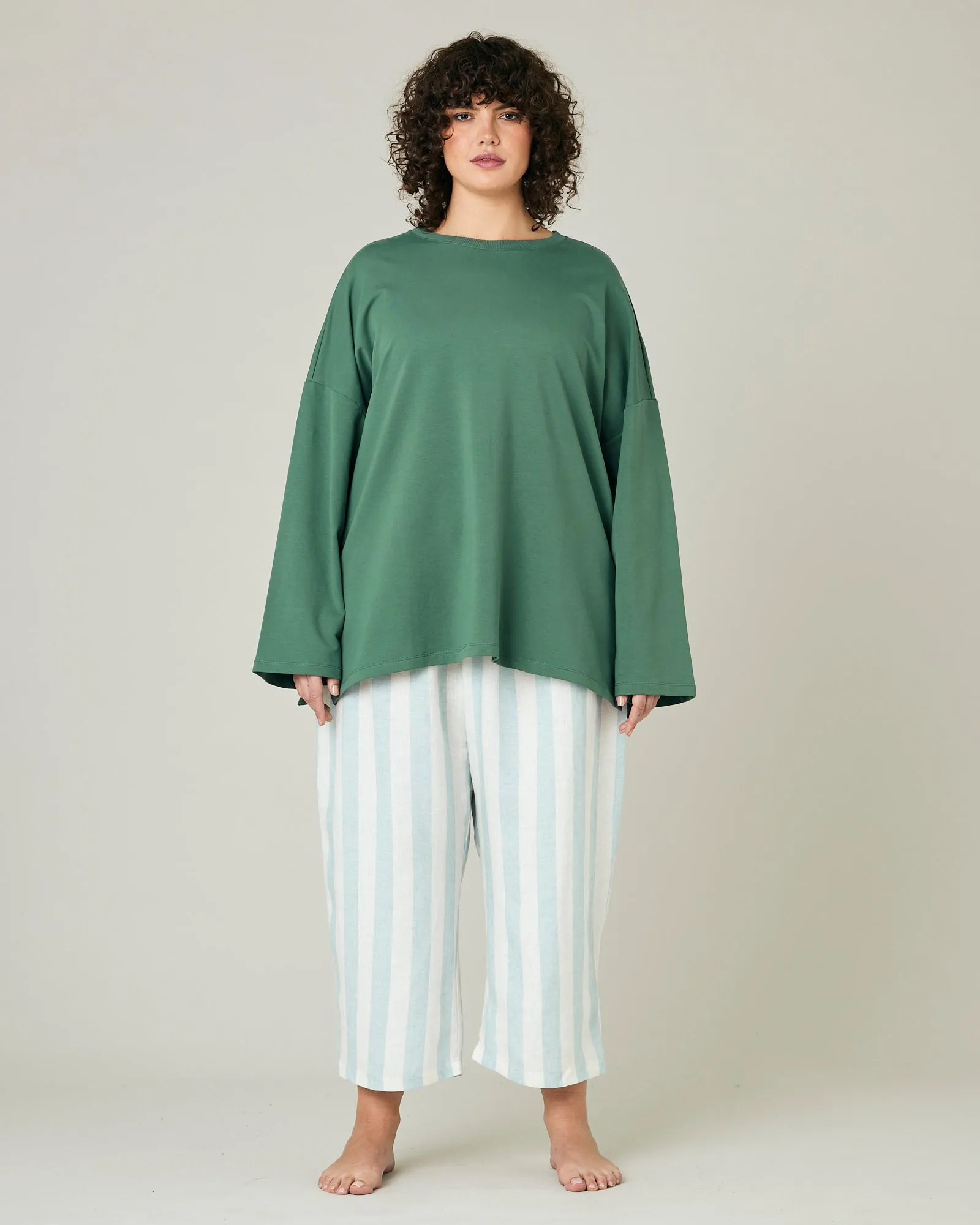 Ultimate PJ Trousers Sky Blue Stripe Linen