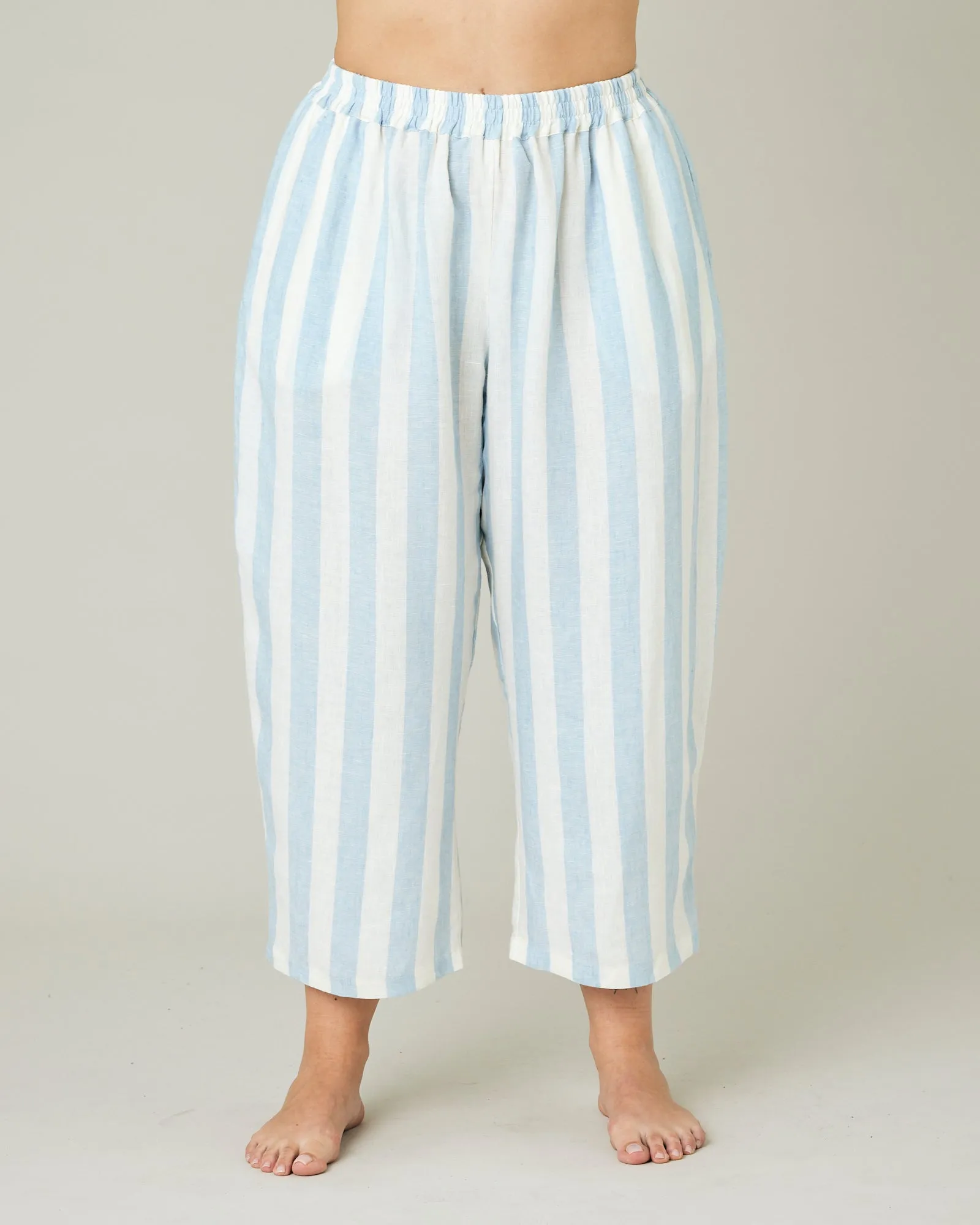 Ultimate PJ Trousers Sky Blue Stripe Linen