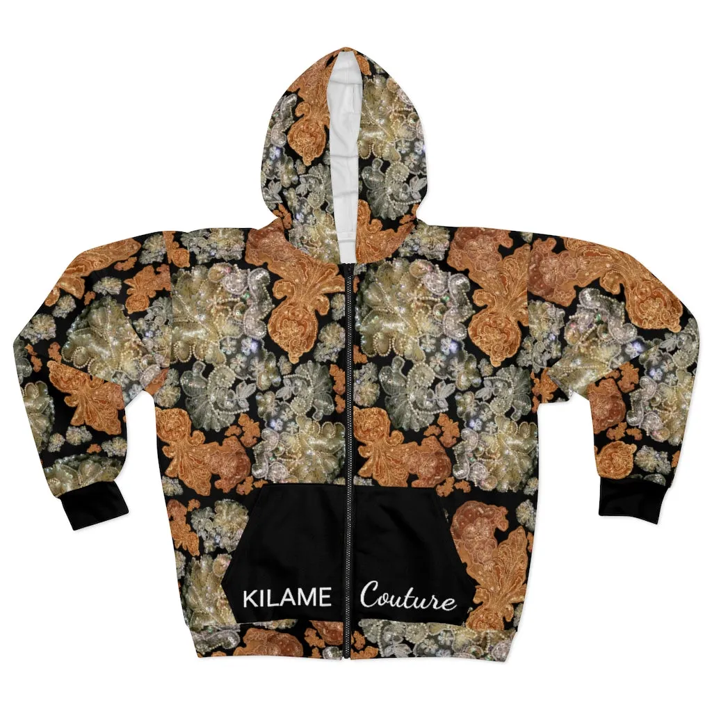 Unisex Zip Hoodie Fara 'Nude embroidery'