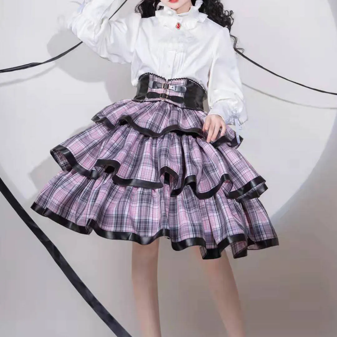 Vest Plaid Skirt Set