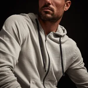 Vintage French Terry Zip Up Hoodie - Aluminum Pigment
