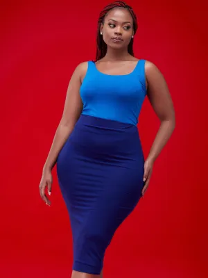 Vivo Basic Lined Capri Skirt - Royal Blue