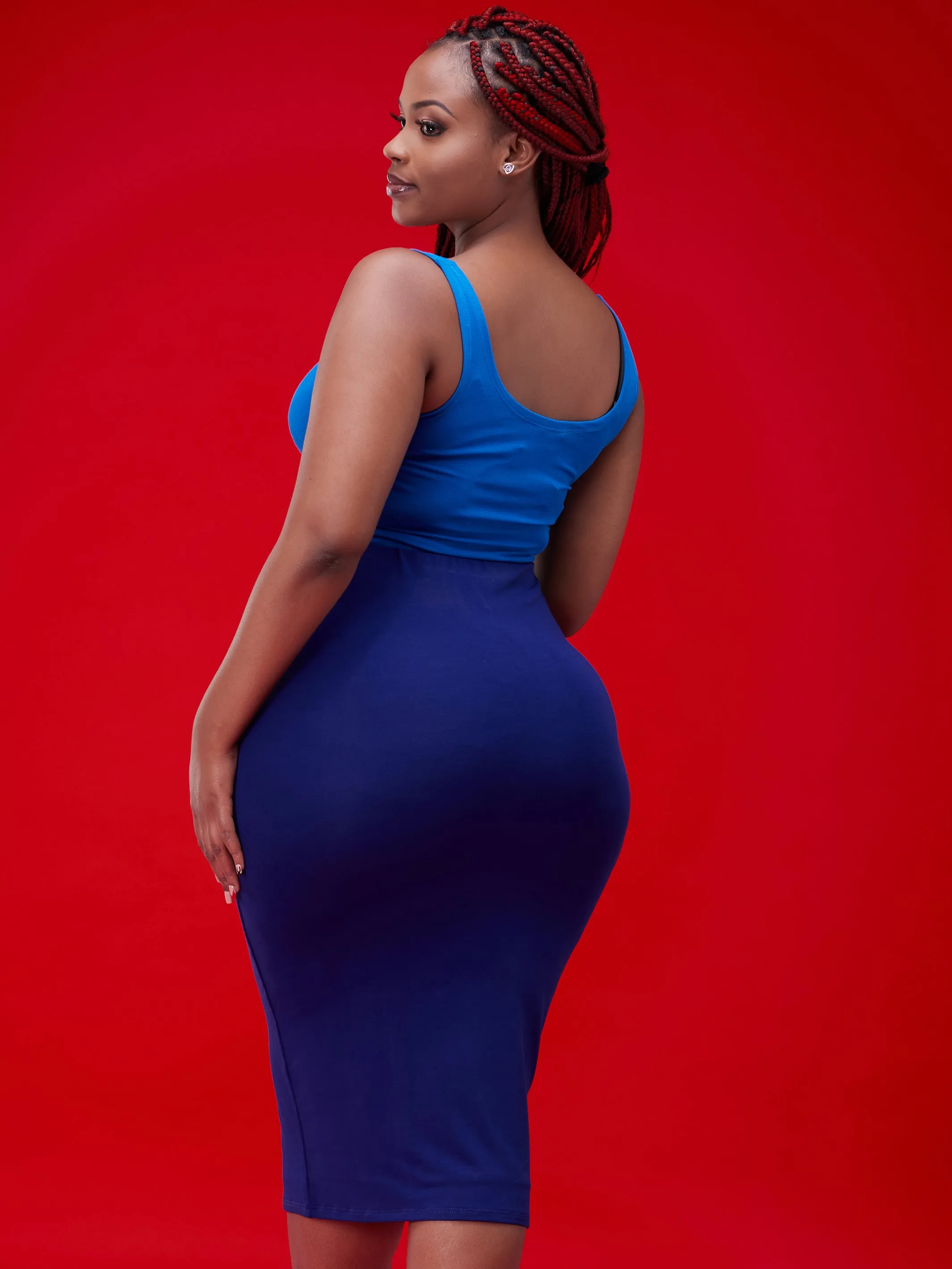 Vivo Basic Lined Capri Skirt - Royal Blue