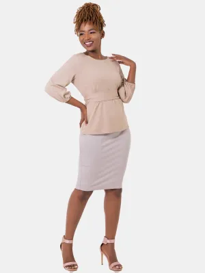 Vivo Basic Pencil Skirt - Buttermilk