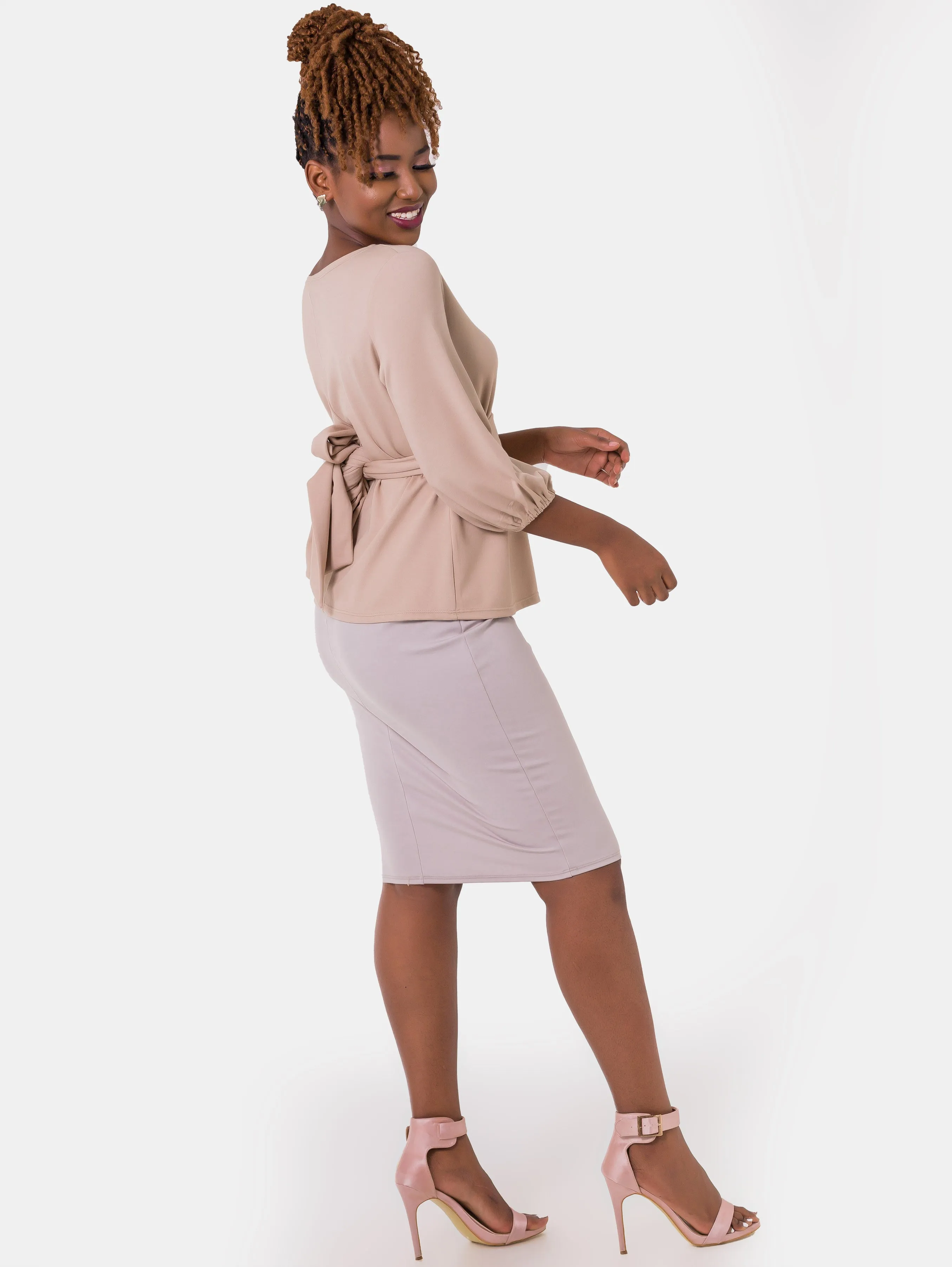 Vivo Basic Pencil Skirt - Buttermilk