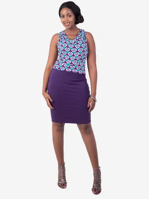 Vivo Basic Pencil Skirt - Dark  Purple