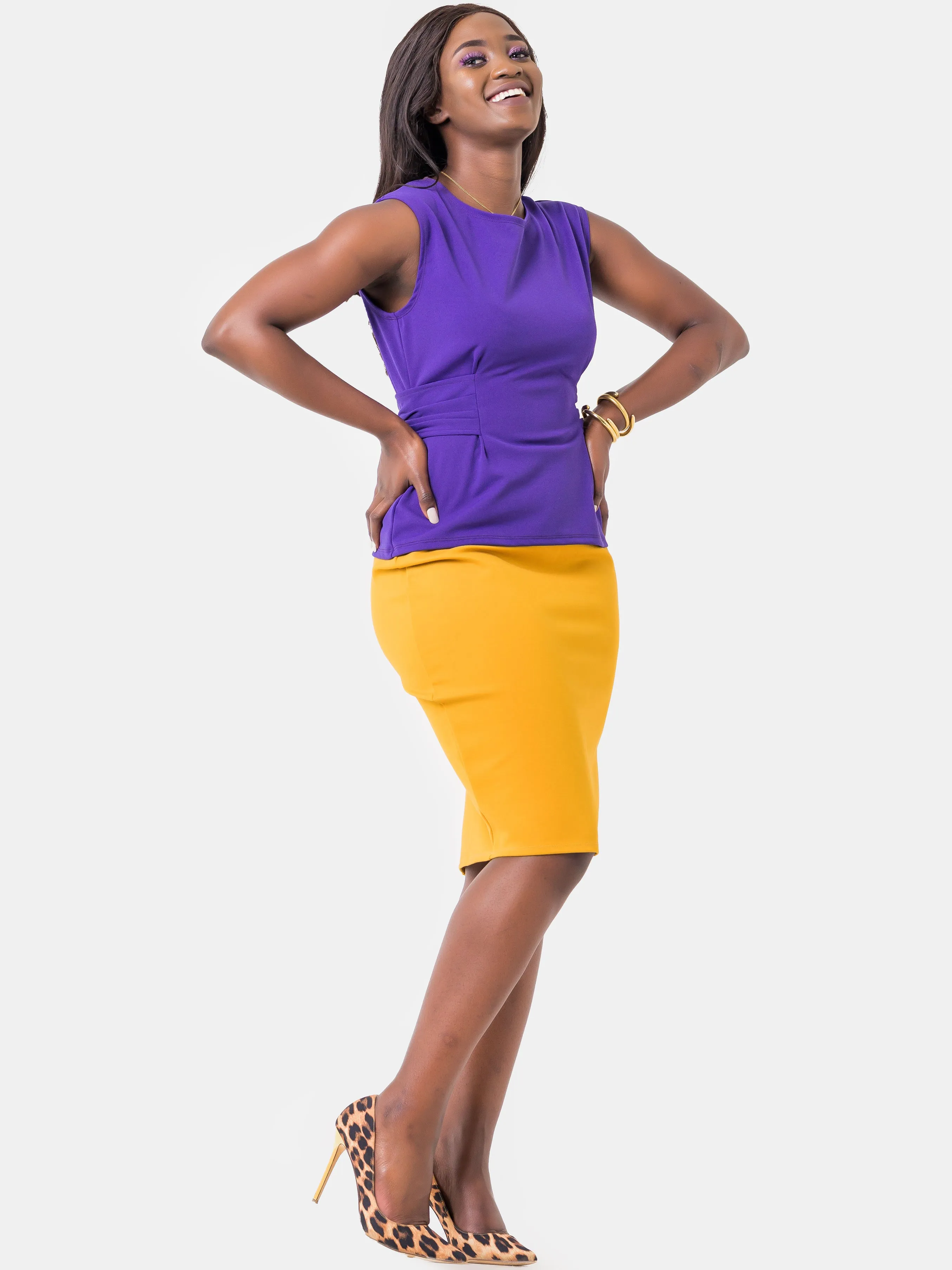Vivo Basic Pencil Skirt - Mustard
