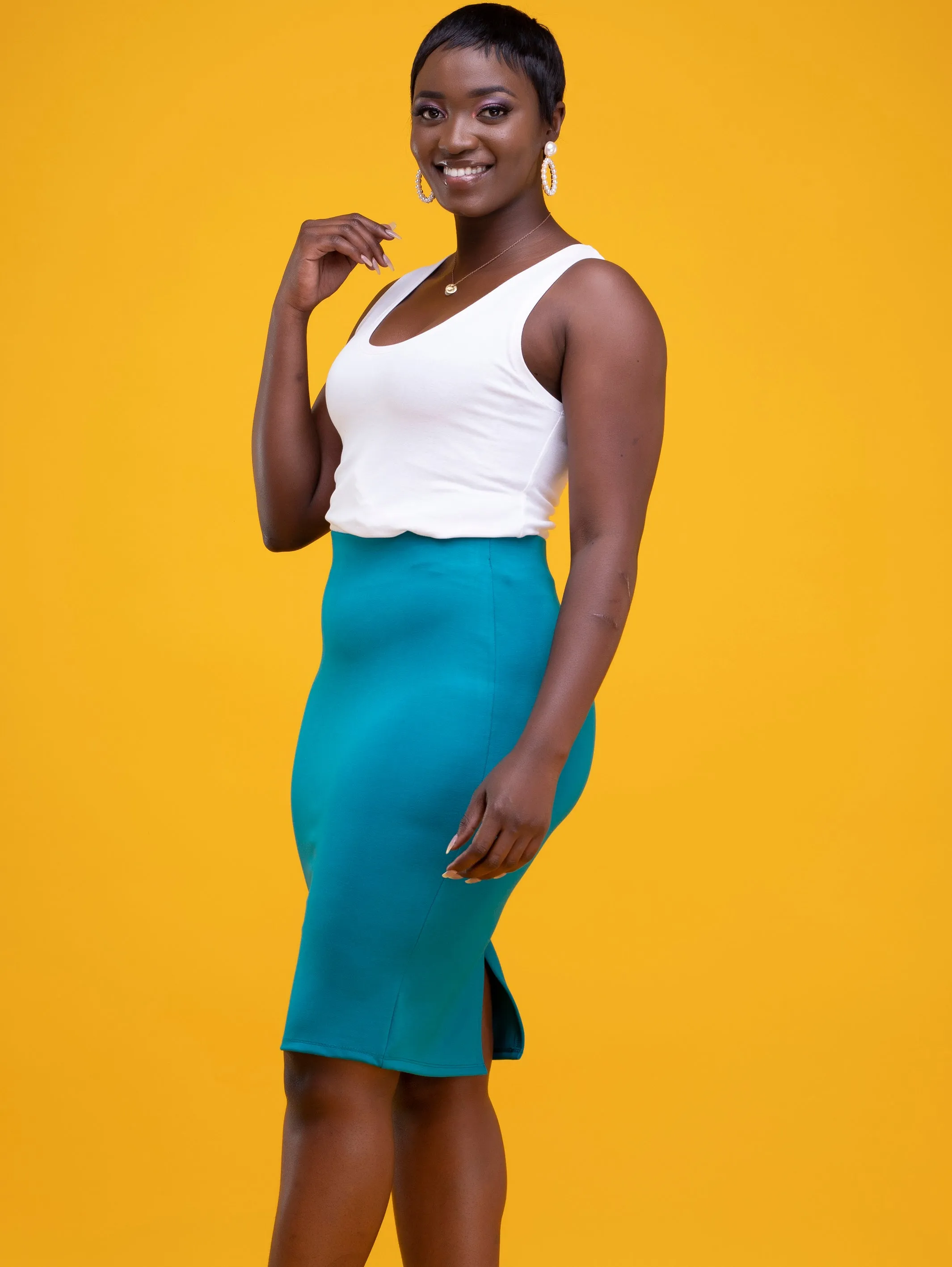 Vivo Basic Waridi Pencil Skirt - Sea Green