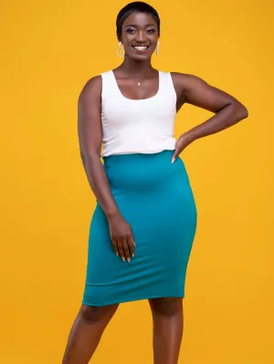 Vivo Basic Waridi Pencil Skirt - Sea Green