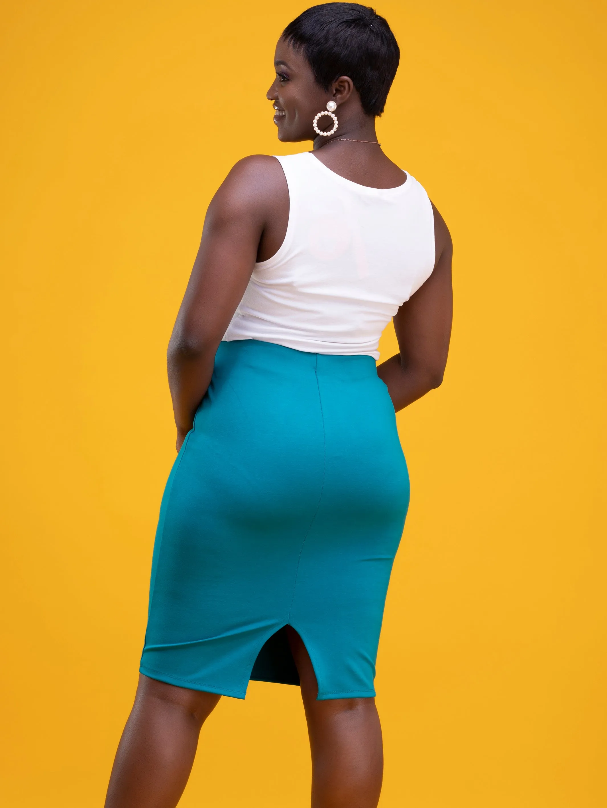 Vivo Basic Waridi Pencil Skirt - Sea Green