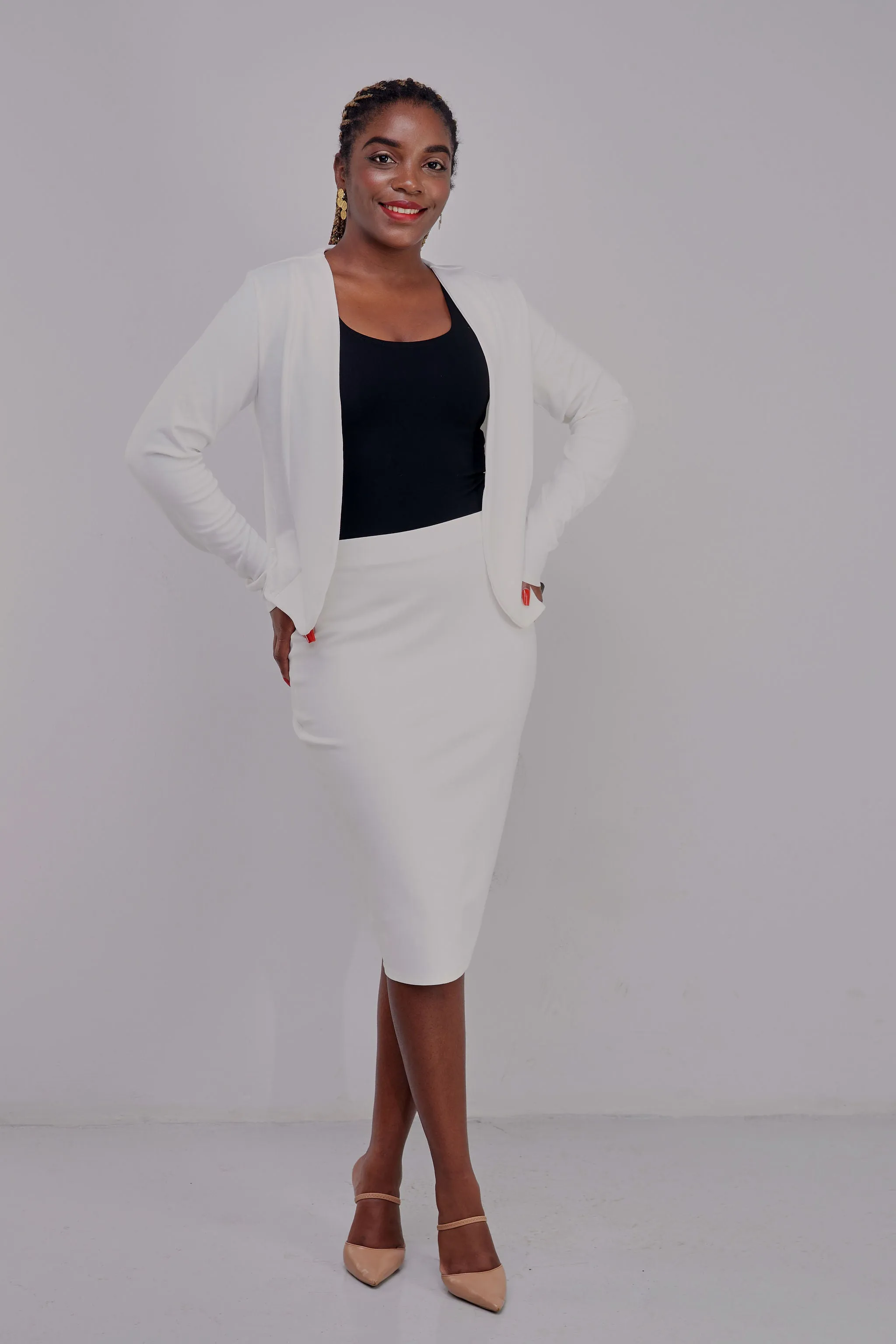 Vivo Basic Waridi Pencil Skirt - White