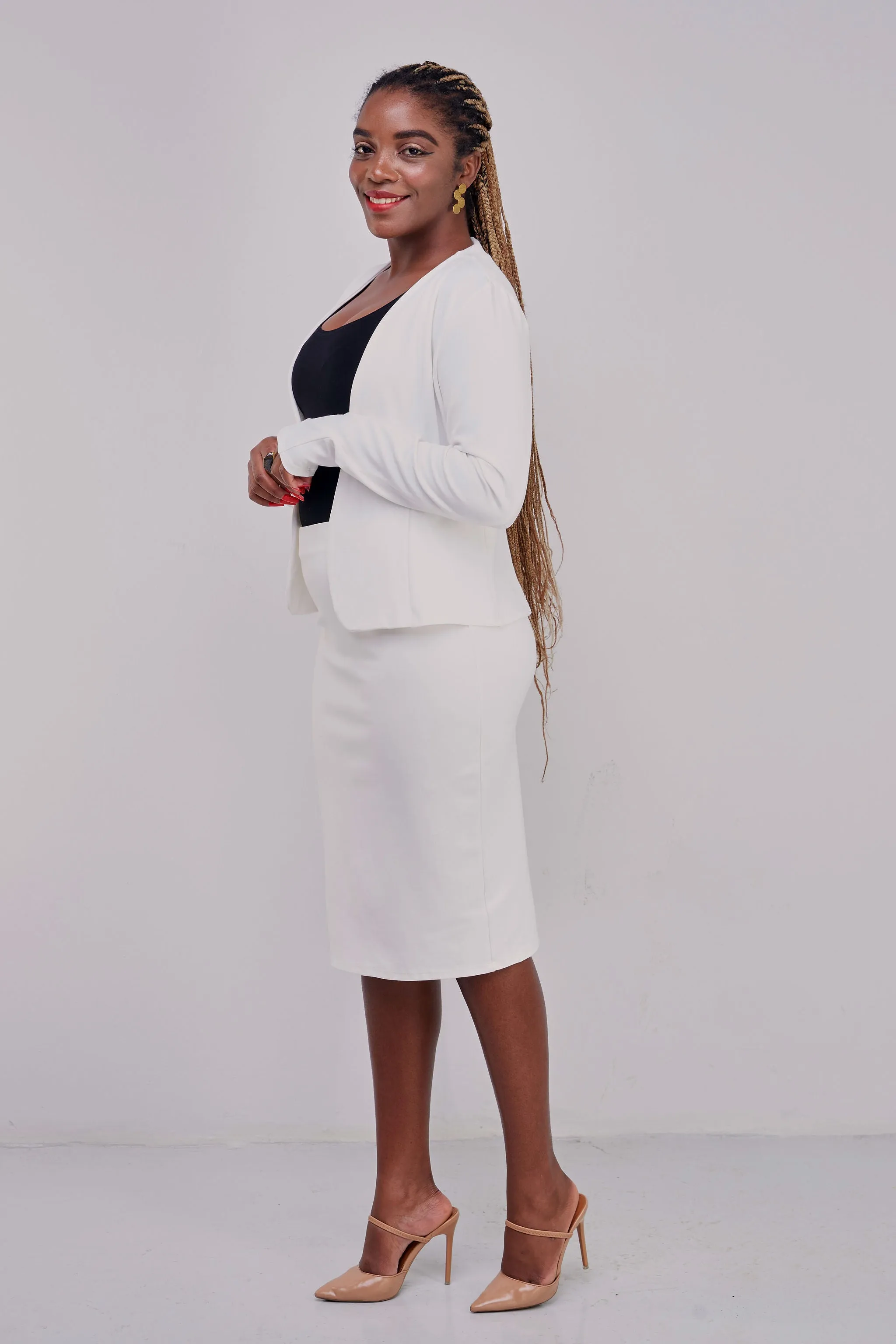 Vivo Basic Waridi Pencil Skirt - White